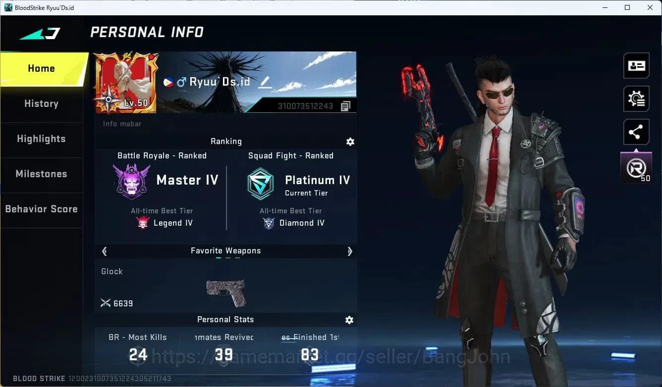 Blood Strike Accounts ASIA | Eternal Desert Eagle-Scorpius|3 EVA,7DS Gun image 1