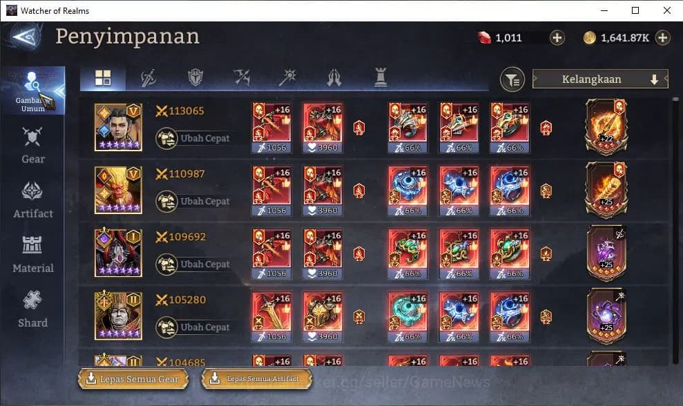 Watcher of Realms Accounts GLOBAL 60x|10,5M Power|15 Lord[ValderonA3,IngridA2 image 11