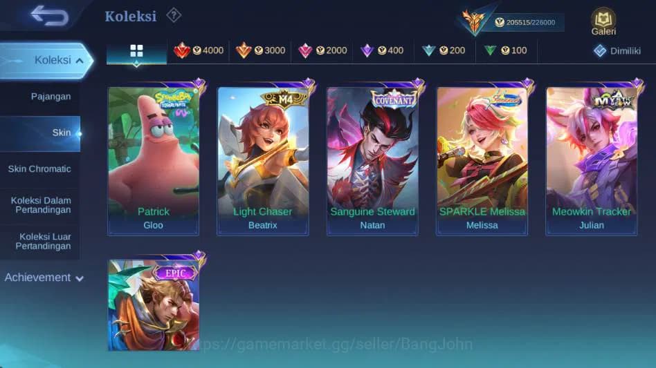 Mobile Legends: Bang Bang Accounts Global,Skin 578,Hero 132,Legnd(miya,saber,aluc,fre image 9