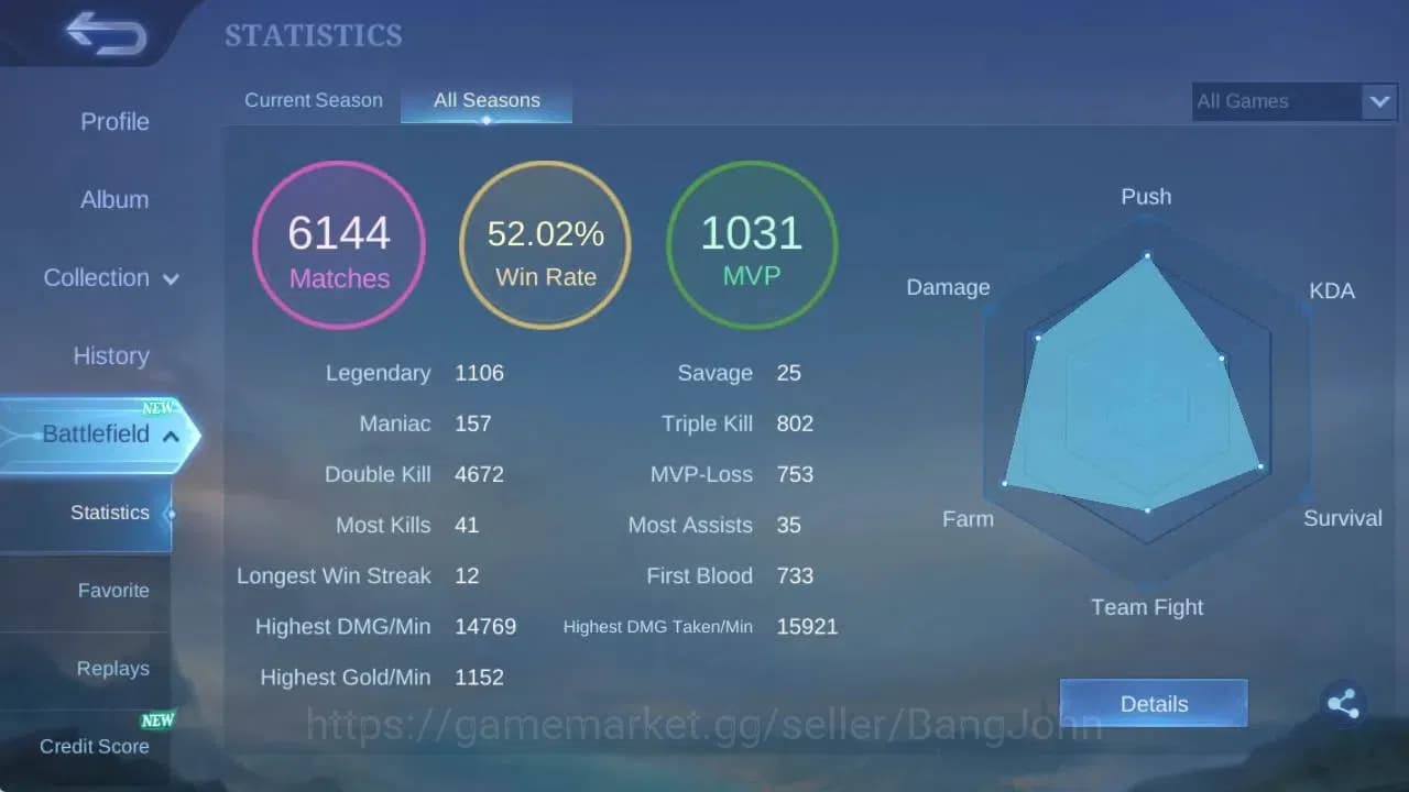 Mobile Legends: Bang Bang Accounts Global|Hero 106|Skin 219|Renowned|CC Natalia|KOF K image 3