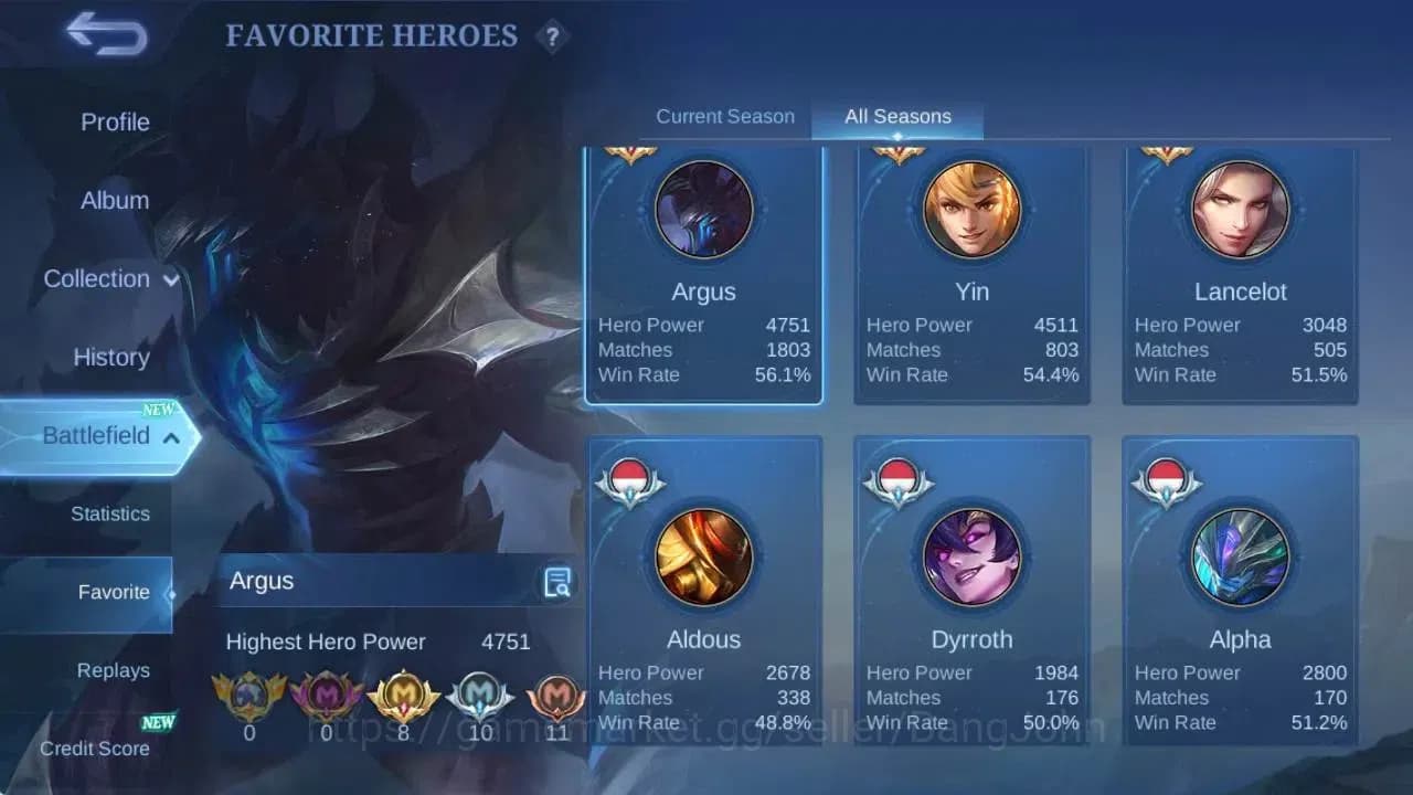 Mobile Legends: Bang Bang Accounts Global|Hero 106|Skin 219|Renowned|CC Natalia|KOF K image 4