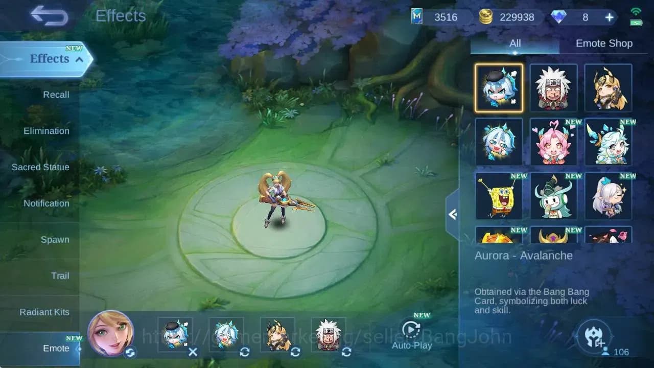 Mobile Legends: Bang Bang Accounts Global|Hero 106|Skin 219|Renowned|CC Natalia|KOF K image 7
