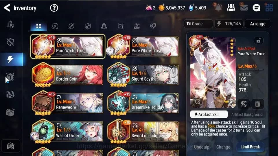 Epic Seven Accounts GLOBAL|UnVerif|4 ML(Salome,TE Kayron,SOT Snow,LC B image 20
