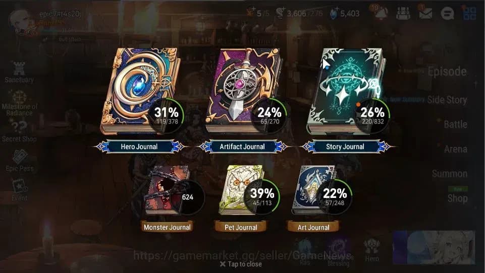 Epic Seven Accounts GLOBAL|UnVerif|4 ML(Salome,TE Kayron,SOT Snow,LC B image 3