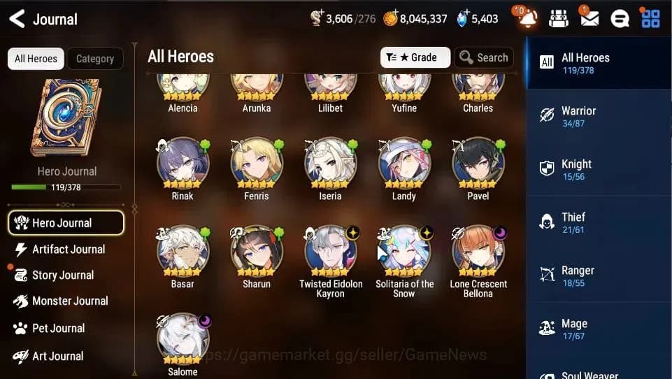 Epic Seven Accounts GLOBAL|UnVerif|4 ML(Salome,TE Kayron,SOT Snow,LC B image 6