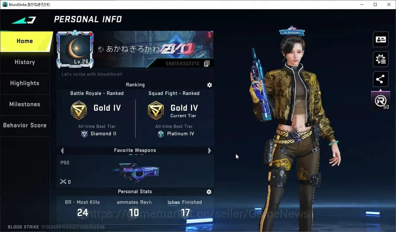 Blood Strike Accounts ASIA|Eternal Zero,M4A1-Embrance,Karl98K+4 ULTRA[No image 2