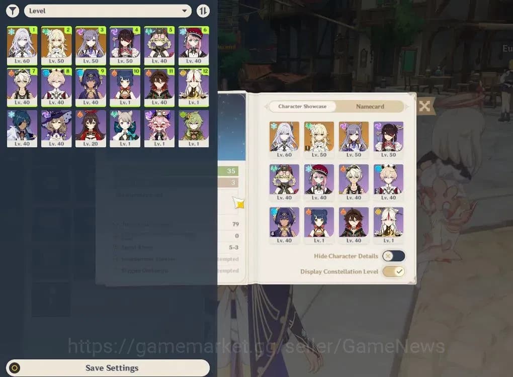Genshin Impact Accounts Asia|AR35|Starter|1Limited+15(*4Character)|Skrik,K image 2