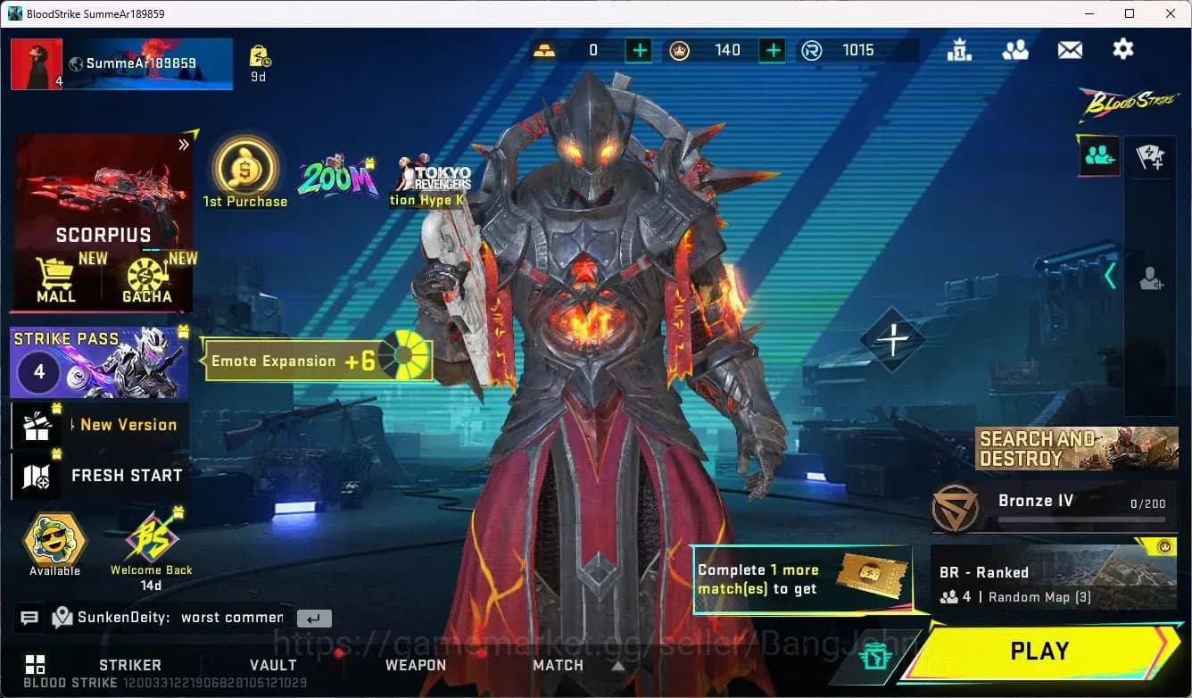 Blood Strike Accounts ASIA | Legendary P90-Abyss | Collab Ethan-Byakuya image 1
