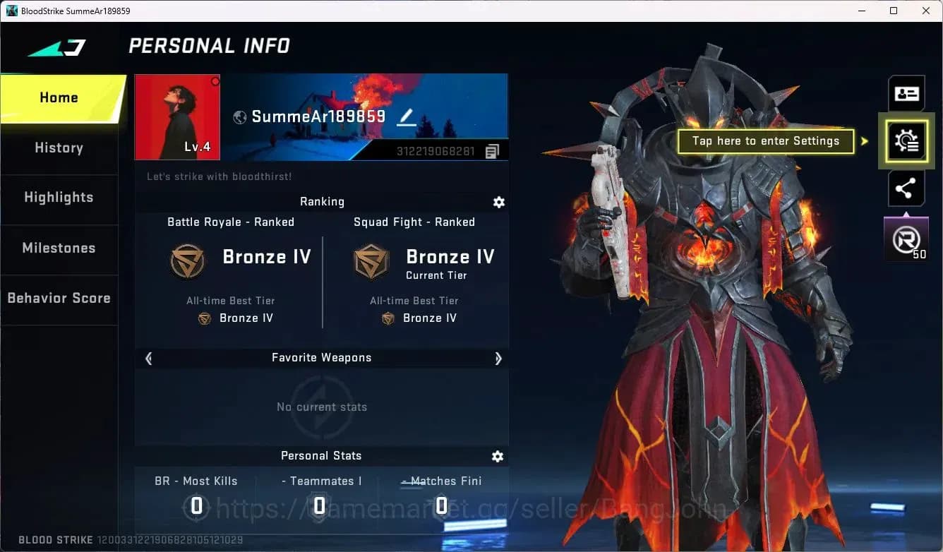 Blood Strike Accounts ASIA | Legendary P90-Abyss | Collab Ethan-Byakuya image 2