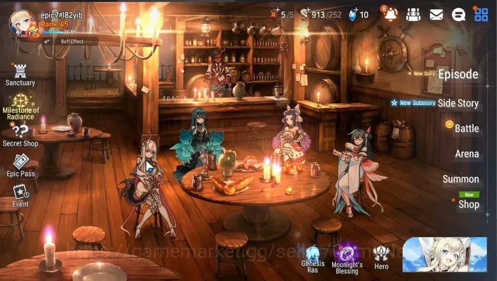 Epic Seven Accounts GLOBAL Unverif|7 ML [NM Luna, RoLight, SP Politis, image 1