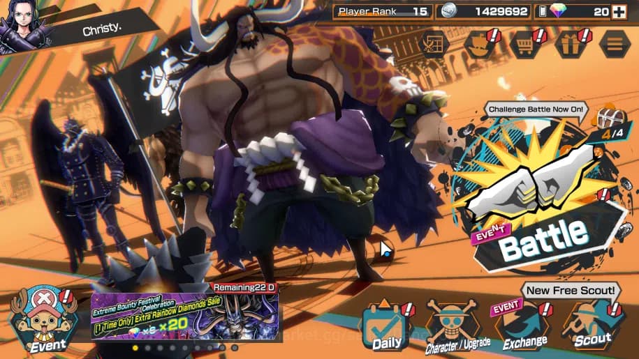 One Piece Bounty Rush Accounts GLOBAL | EX 7 | Sabo, Kaido, Borsalino. Shank, Mar image 1