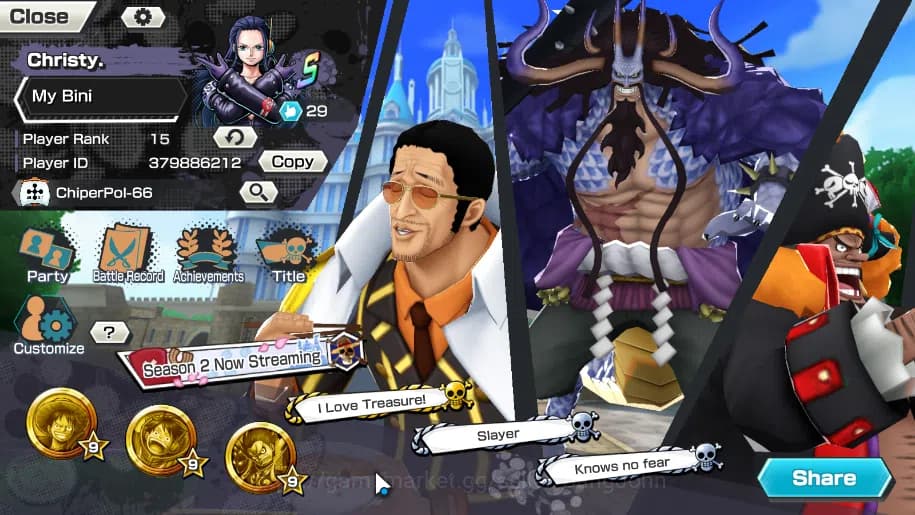 One Piece Bounty Rush Accounts GLOBAL | EX 7 | Sabo, Kaido, Borsalino. Shank, Mar image 2