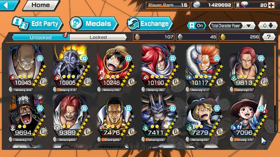 One Piece Bounty Rush Accounts GLOBAL | EX 7 | Sabo, Kaido, Borsalino. Shank, Mar image 3