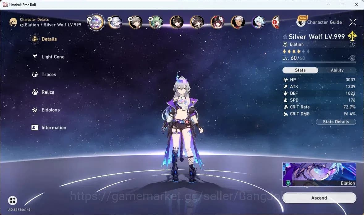 Honkai Star Rail Accounts ASIA | TL 64 | 9 LIMIT | SILVER WOLF | YAO GUANG | image 4