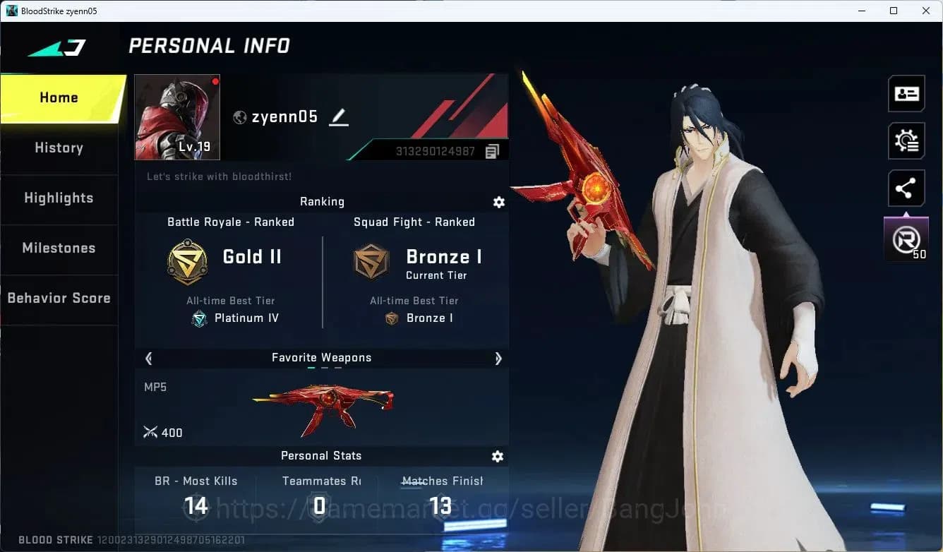 Blood Strike Accounts ASIA| EVO BLEACH ETHAN|4 7DS|1 AOT|7 Ultra Striker image 1