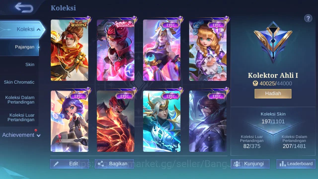 Mobile Legends: Bang Bang Accounts GLOBAL Hero 132 Skin 197 CC Nata | Dtamer Masha | image 10