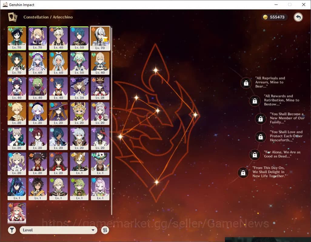 Genshin Impact Accounts Asia|AR 42|4 Limited +1(*5WEAPON)|Arlecchino,Muala image 3