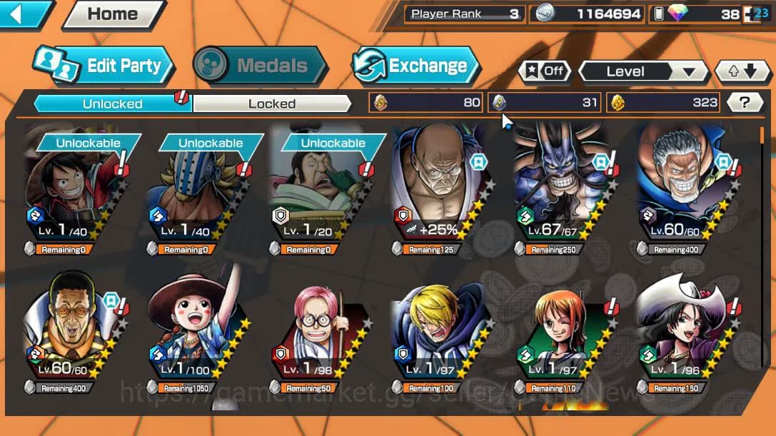 One Piece Bounty Rush Accounts GLOBAL|5 EX|5Elder St.Ethanborn V.Nusjuro,BMO Kaid image 3