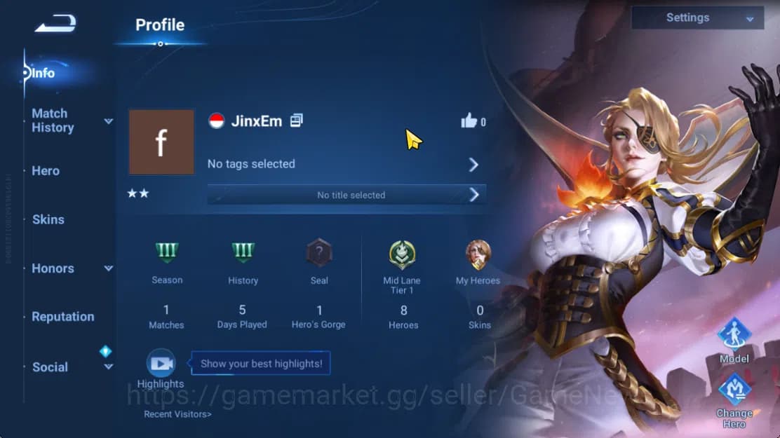 Honor of Kings Accounts Hero 8 |Starter with Legend Skin Selection Chest(D image 4