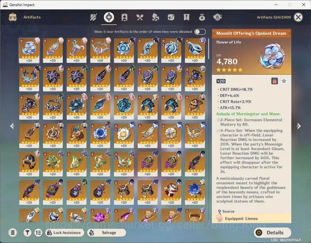 Genshin Impact Accounts ASIA|AR 58|7 Limited|Columbina,Yelan,Linnea,Nefer, image 8