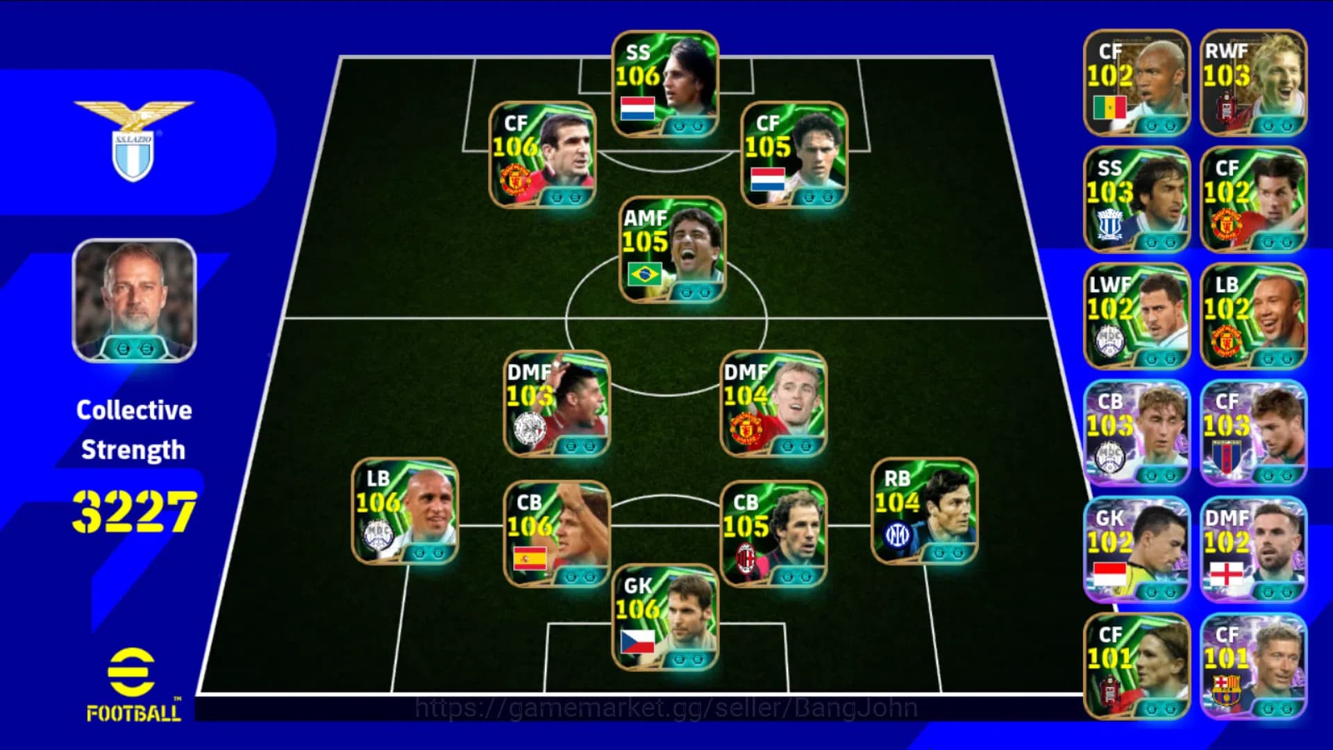 eFootball Accounts ANDRO|PW 3227|Carlos,Puyol,Cruyff,Cech,Cantona,Van image 1