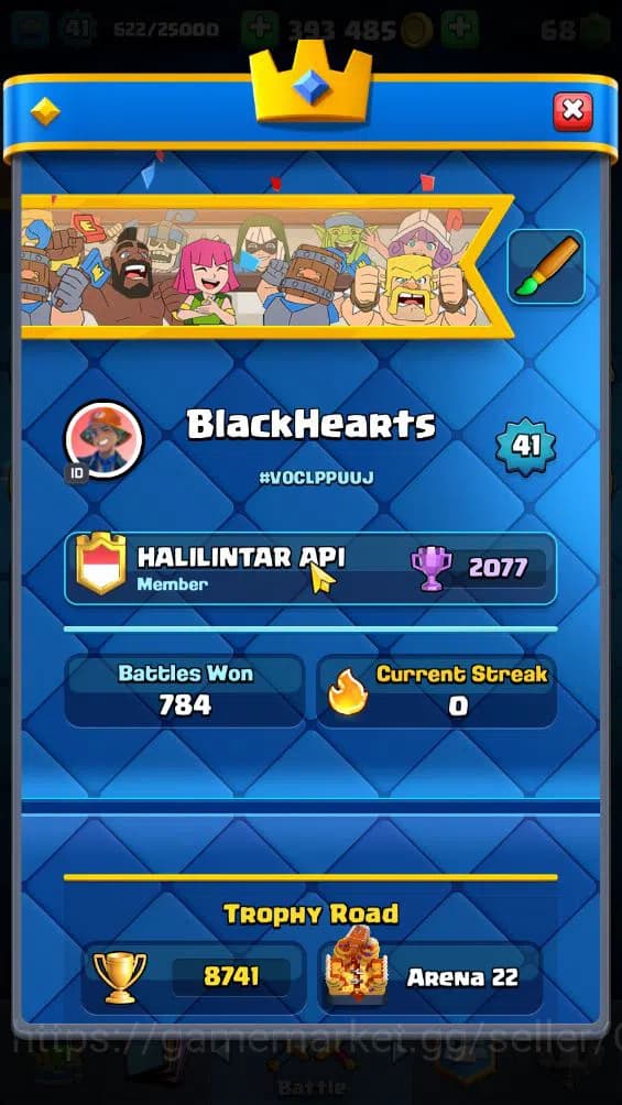 Clash Royale Accounts Lv 41|Trophy 8741|KTL 13|Limited Skin|Card 121|3 H image 2