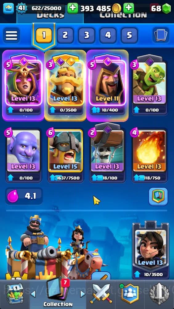 Clash Royale Accounts Lv 41|Trophy 8741|KTL 13|Limited Skin|Card 121|3 H image 4