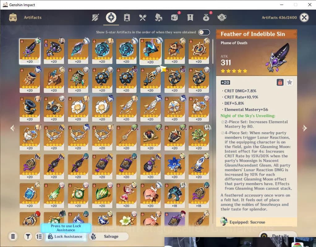 Genshin Impact Accounts ASIA|AR 55|7Limited+3(*5Weapon)| (Arlecc C1+Sign,F image 7