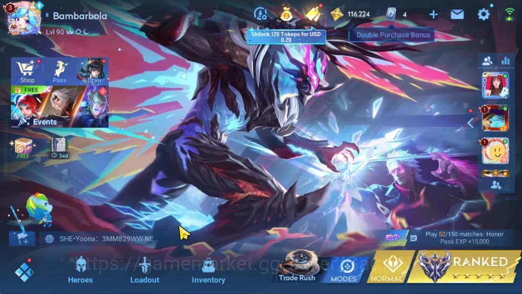 Honor of Kings Accounts Hero 111 Skin 86|2 Legend(Angela,Lam),Da Qiao(LNY2 image 1
