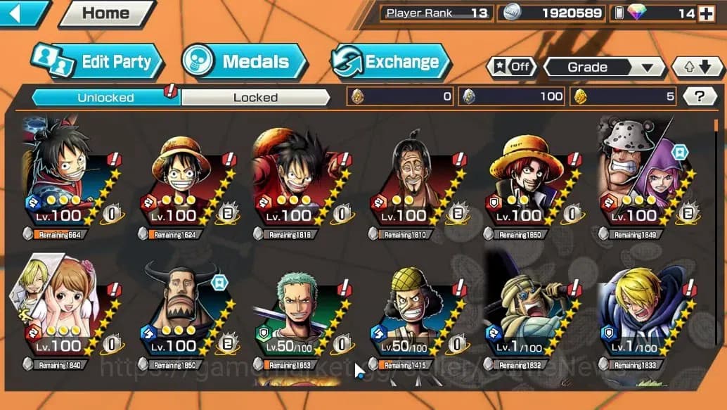 One Piece Bounty Rush Accounts Global |4 EX | GP Edward Newgate, TSC Kaido, WI Tr image 10