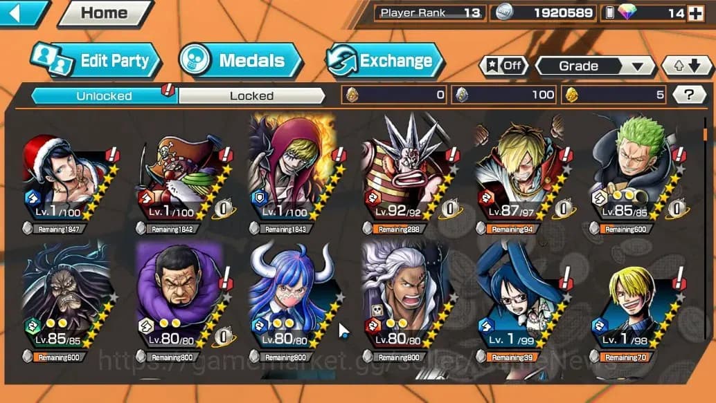 One Piece Bounty Rush Accounts Global |4 EX | GP Edward Newgate, TSC Kaido, WI Tr image 11