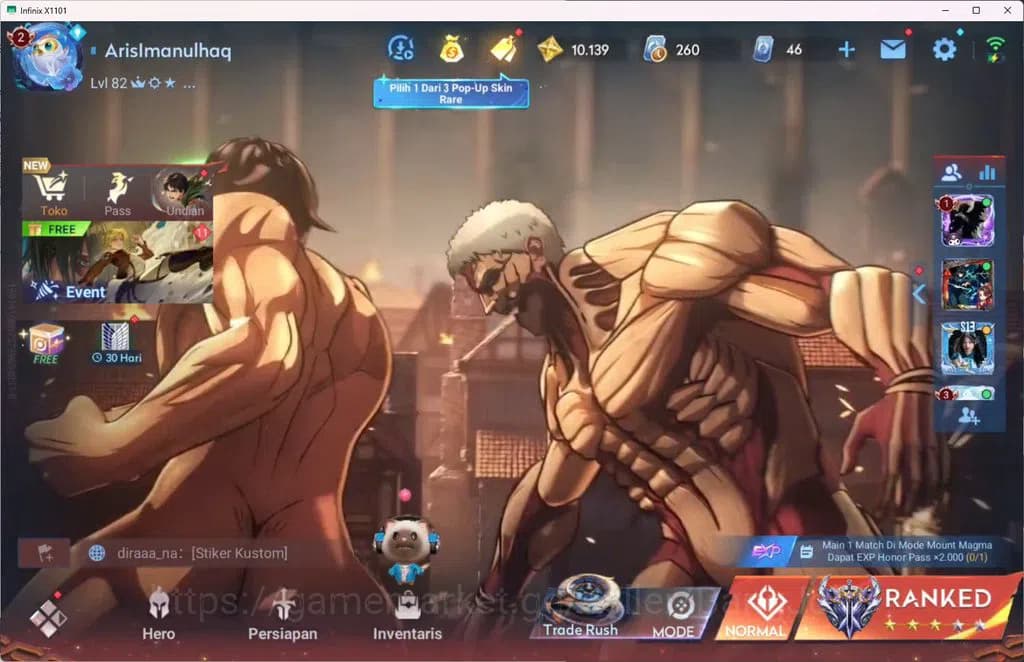 Honor of Kings Accounts GLOBAL|110HR|72SK|LEGEND=CONSORT YU|EVENT=HUANG ZO image 1
