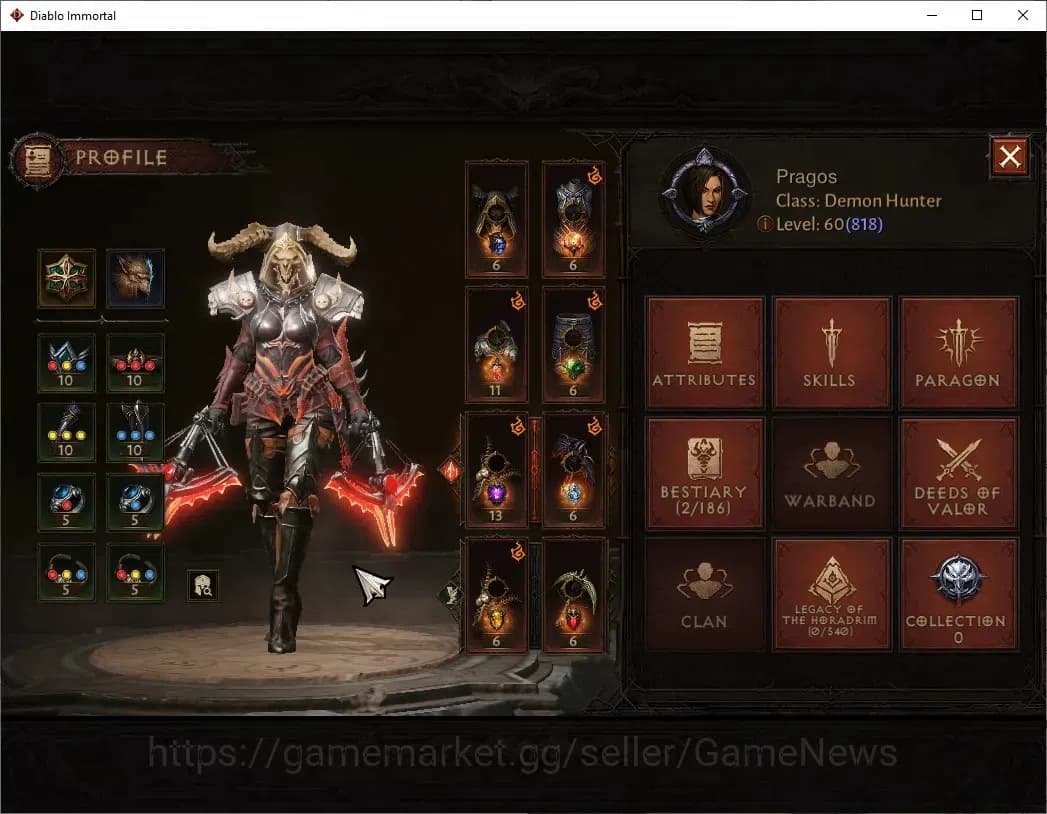 Diablo Immortal Accounts NA-Chain Of Honor |CS ON |Lv60(818) Demon Hunter | image 3
