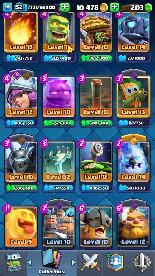 Clash Royale Accounts Lv 52|Trophy 10558|KTL 14|Limited Skin|Card 121|4 image 10