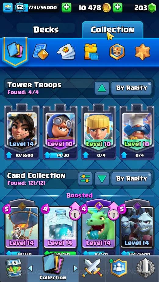 Clash Royale Accounts Lv 52|Trophy 10558|KTL 14|Limited Skin|Card 121|4 image 4
