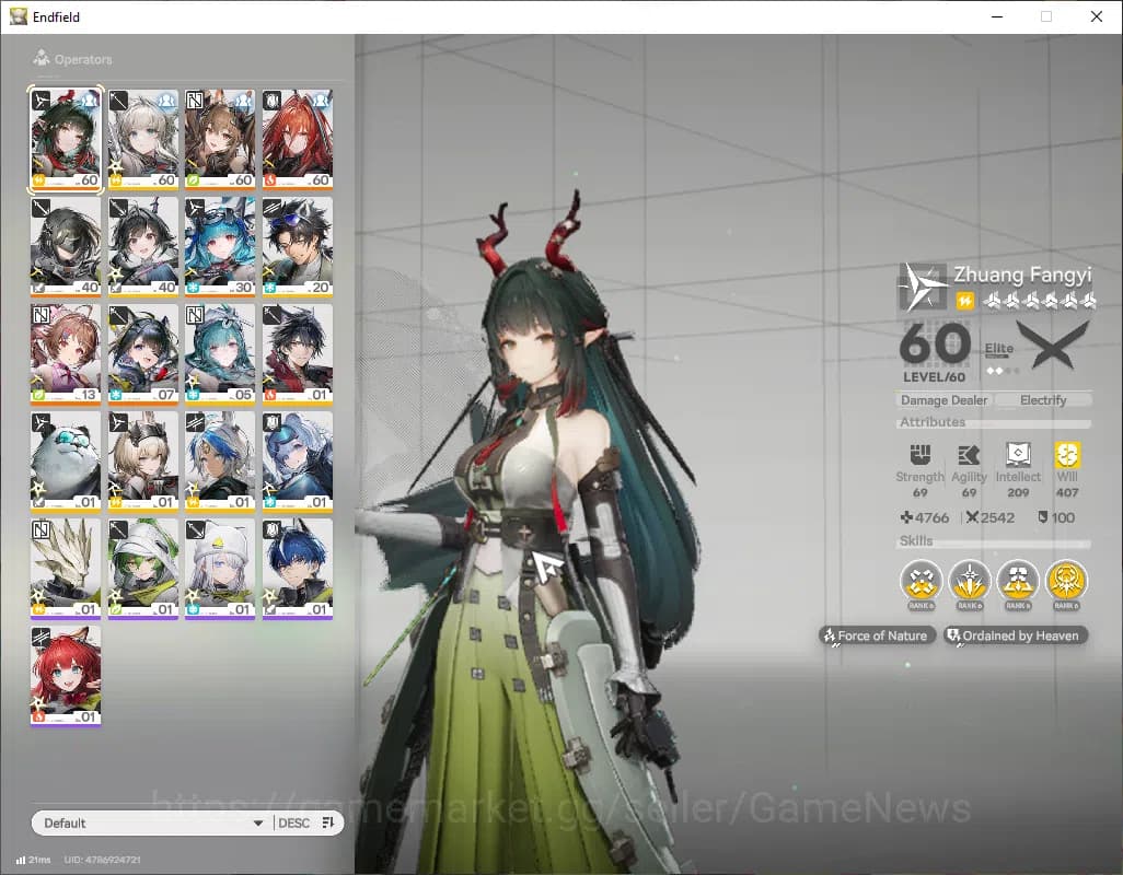 Arknights: Endfield Accounts ASIA|Lv45|6SSR(3Limited)+7(*6WP)|ZhuangFangyi,Gilb image 2