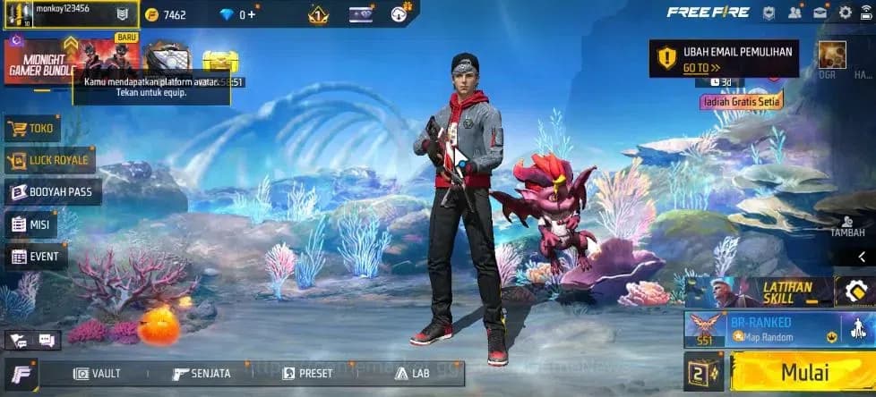Free Fire Accounts Indonesia | Starter | MP40 Predatory Cobra Lv 2 | image 1
