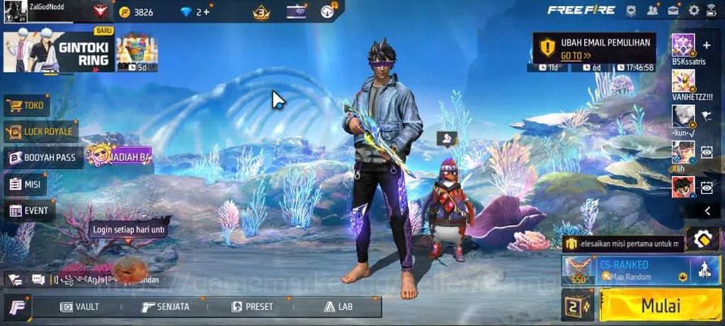 Free Fire Accounts Indonesia|M1887 Mamba GNAW|Parafal Lore Cyclone Lv image 1