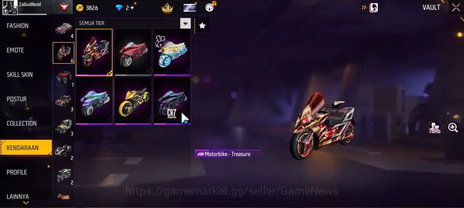 Free Fire Accounts Indonesia|M1887 Mamba GNAW|Parafal Lore Cyclone Lv image 3