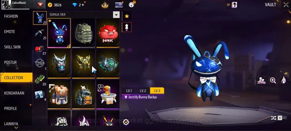 Free Fire Accounts Indonesia|M1887 Mamba GNAW|Parafal Lore Cyclone Lv image 5