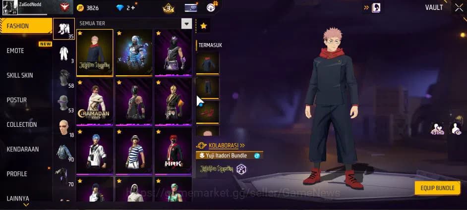 Free Fire Accounts Indonesia|M1887 Mamba GNAW|Parafal Lore Cyclone Lv image 7