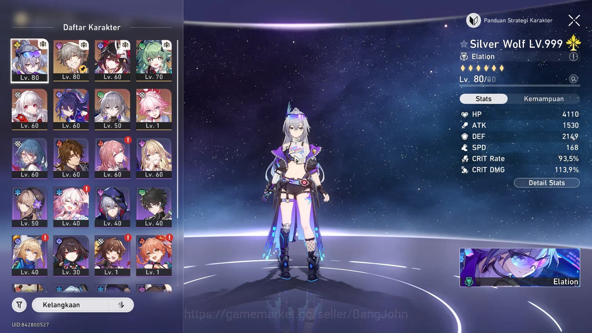 Honkai Star Rail Accounts ASIA | TL 61 | Silver Wolf L80, Sparkle L80, Huohu image 2