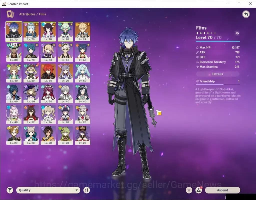 Genshin Impact Accounts ASIA|AR 50|Prime Team Flins|3 Limited+25(*4Charact image 3