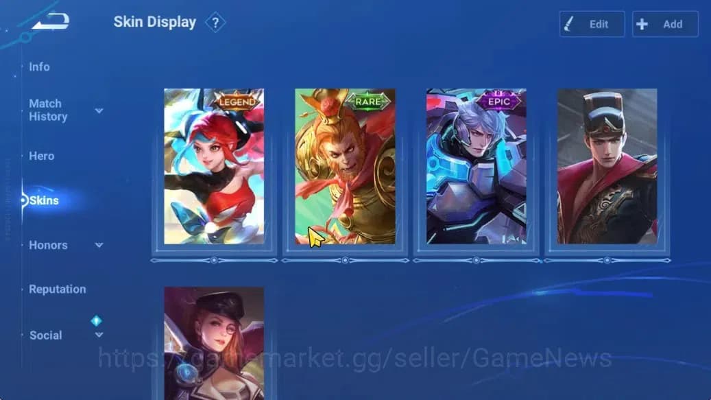 Honor of Kings Accounts Hero 13 Skin 5| Fresh Account With Legend Skins | image 3