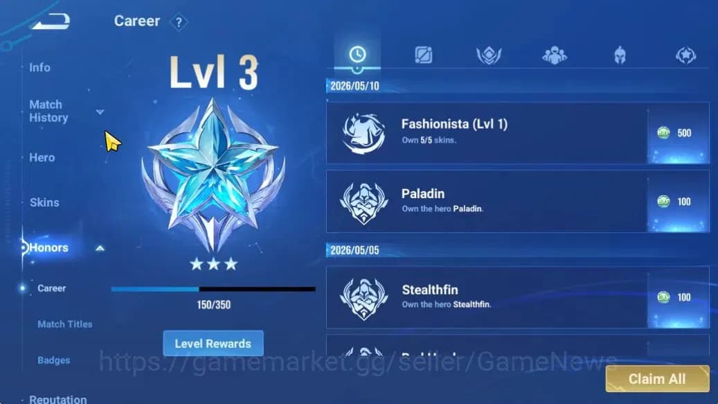 Honor of Kings Accounts Hero 13 Skin 5| Fresh Account With Legend Skins | image 4