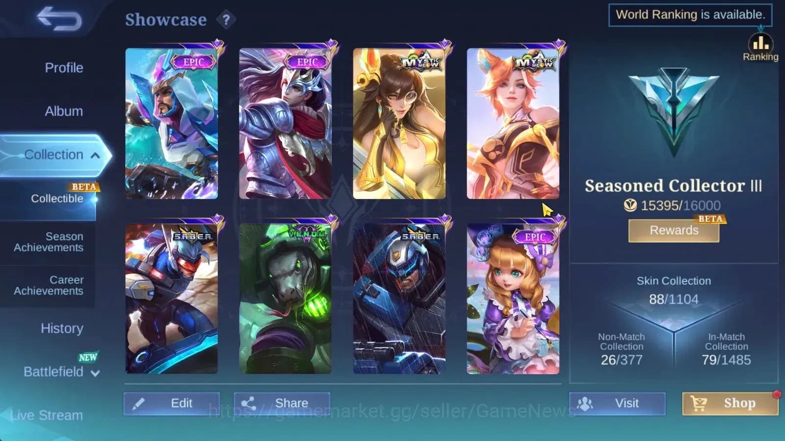 Mobile Legends: Bang Bang Accounts Hero 58|Skin 88|High Honor 27|SABER[Saber,Layla,Jo image 3