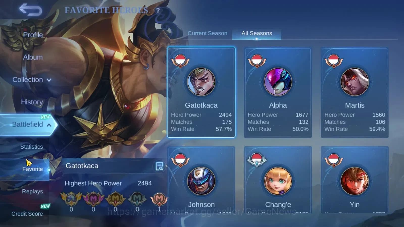 Mobile Legends: Bang Bang Accounts Hero 58|Skin 88|High Honor 27|SABER[Saber,Layla,Jo image 5