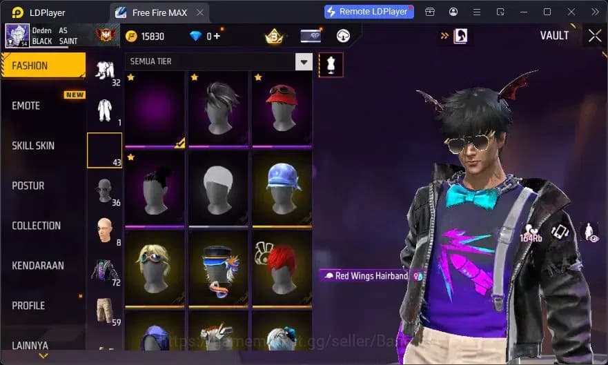 Free Fire Accounts Indonesia | Vault 72 | SG Lumut | Bundle Emoji | K image 15