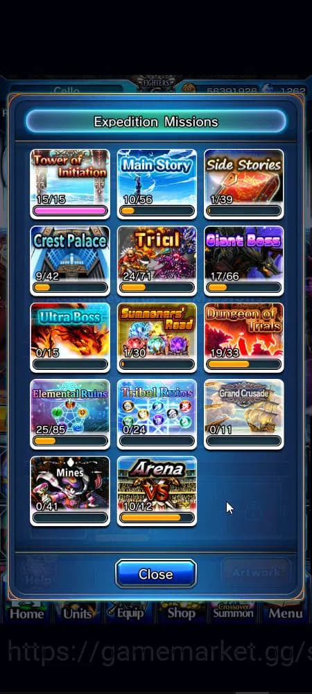 Grand Summoners Accounts Global|Rank 94|1,2k cc|18 Ascend+6 TW|[Okarun,S Ch image 13
