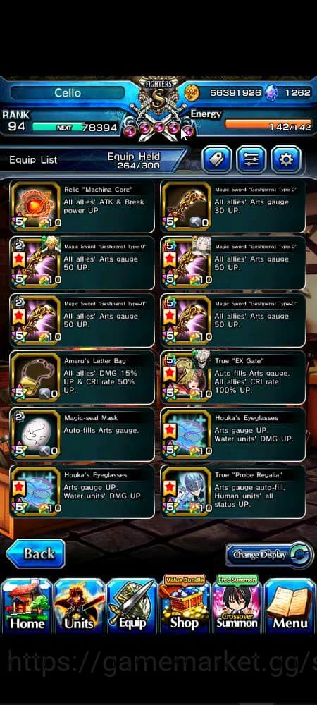 Grand Summoners Accounts Global|Rank 94|1,2k cc|18 Ascend+6 TW|[Okarun,S Ch image 2